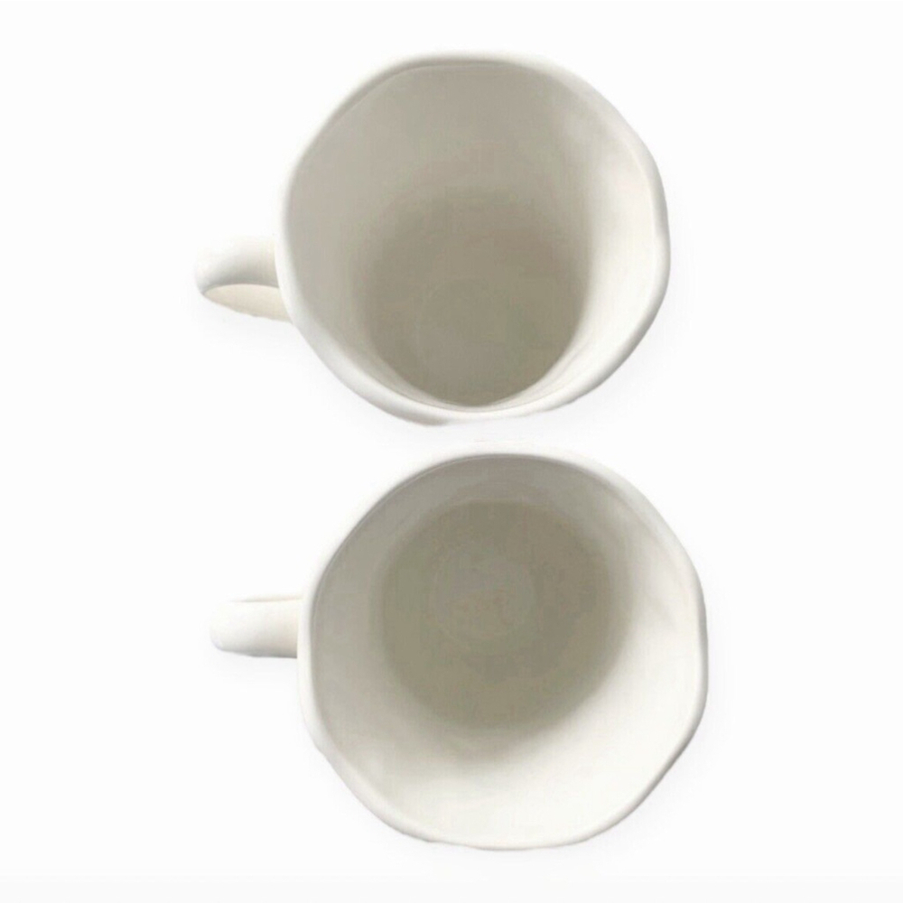 Pair Vintage Lenox Butlers Pantry Gourmet Mugs 14oz White Cream Farmhouse 4.5” - Picture 6 of 13